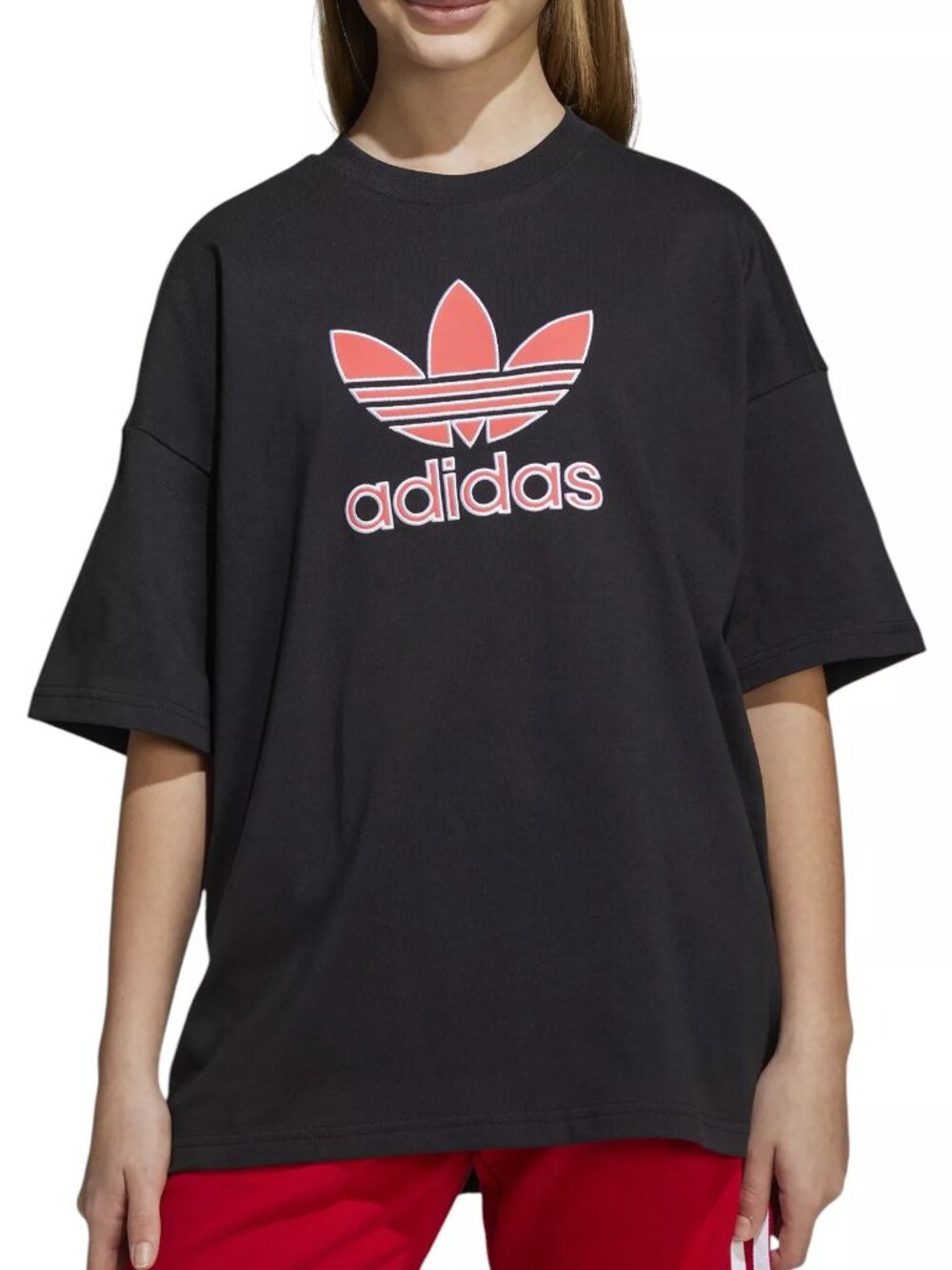 adidas Kids' Oversized Trefoil Tee - Size: XS
